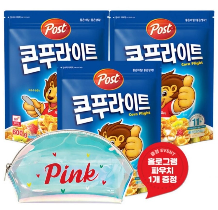 [옥션] 콘푸라이트 600g 3개 +홀로그램 파우치 증정 (10,900원/무료)